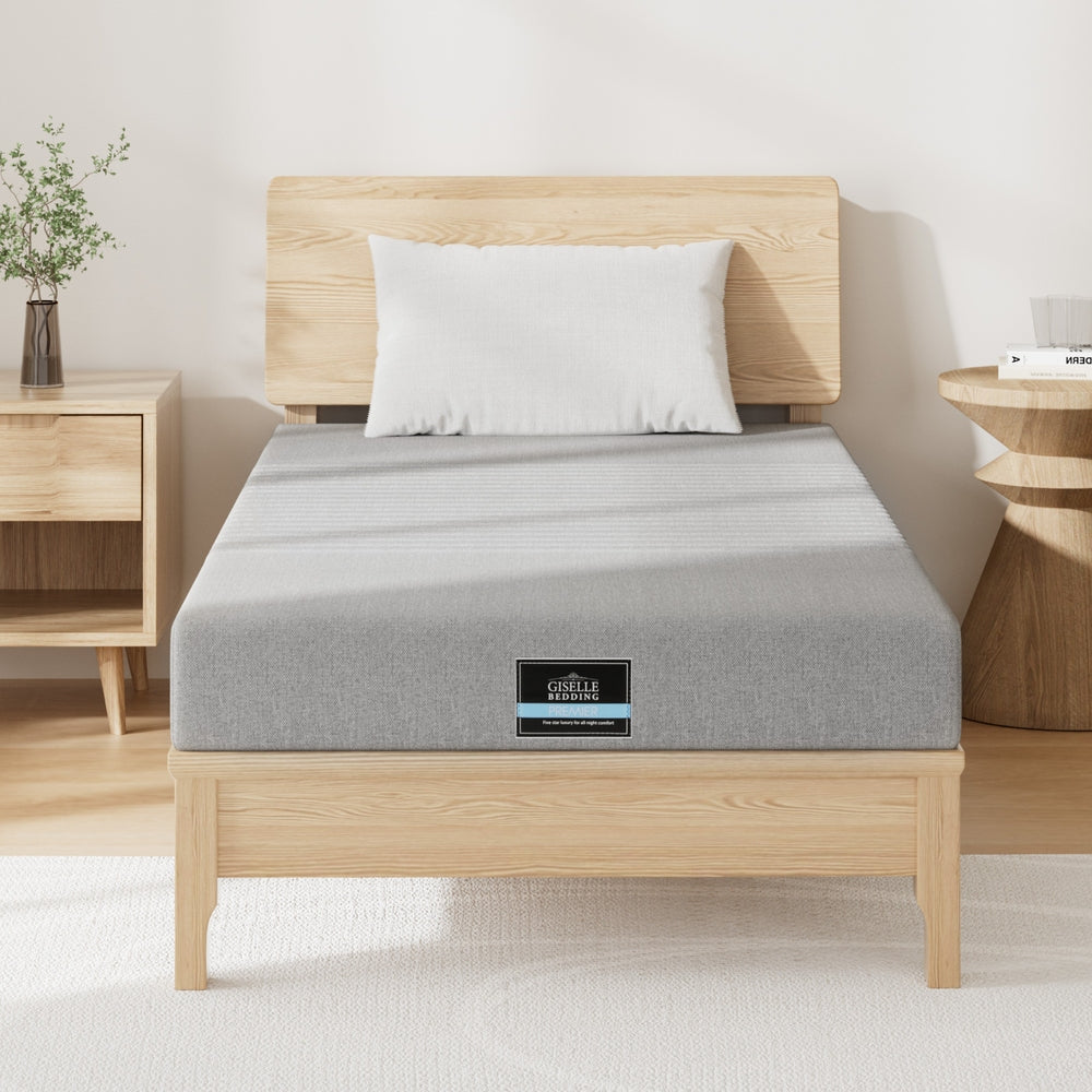 NOBLE King Single Mattress Cool Gel Memory Foam Charcoal Bamboo Cover