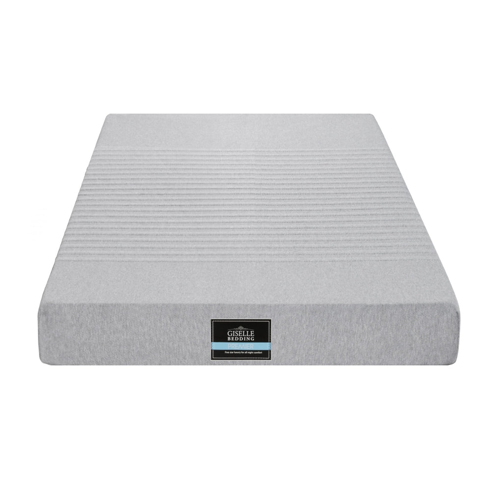 Giselle Bedding Cool Gel Memory Foam Mattress Charcoal 7-Zone Washable Bamboo Cover 15cm Single