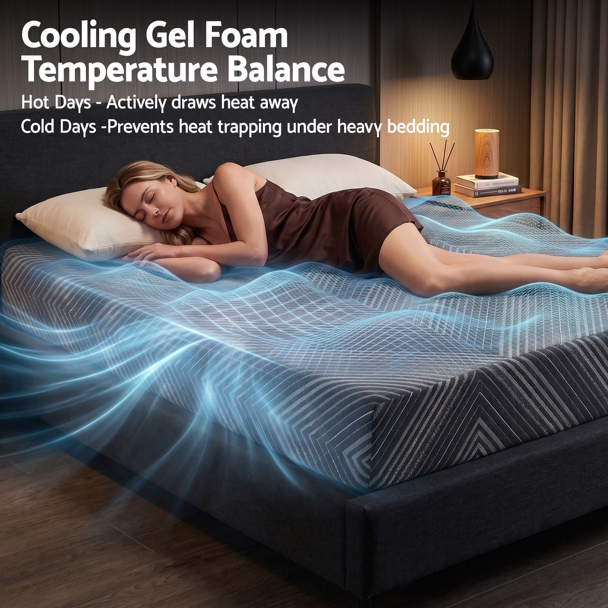 Giselle 25cm Queen Memory Foam Mattress Gel Infused Foam Removable Cover