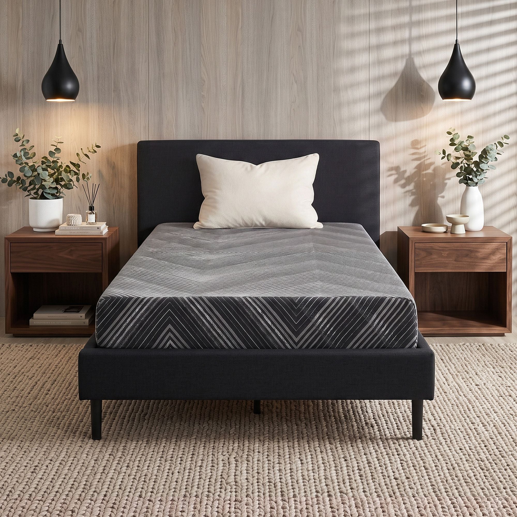 Giselle 25cm Single Memory Foam Mattress Gel Infused Foam Removable Cover