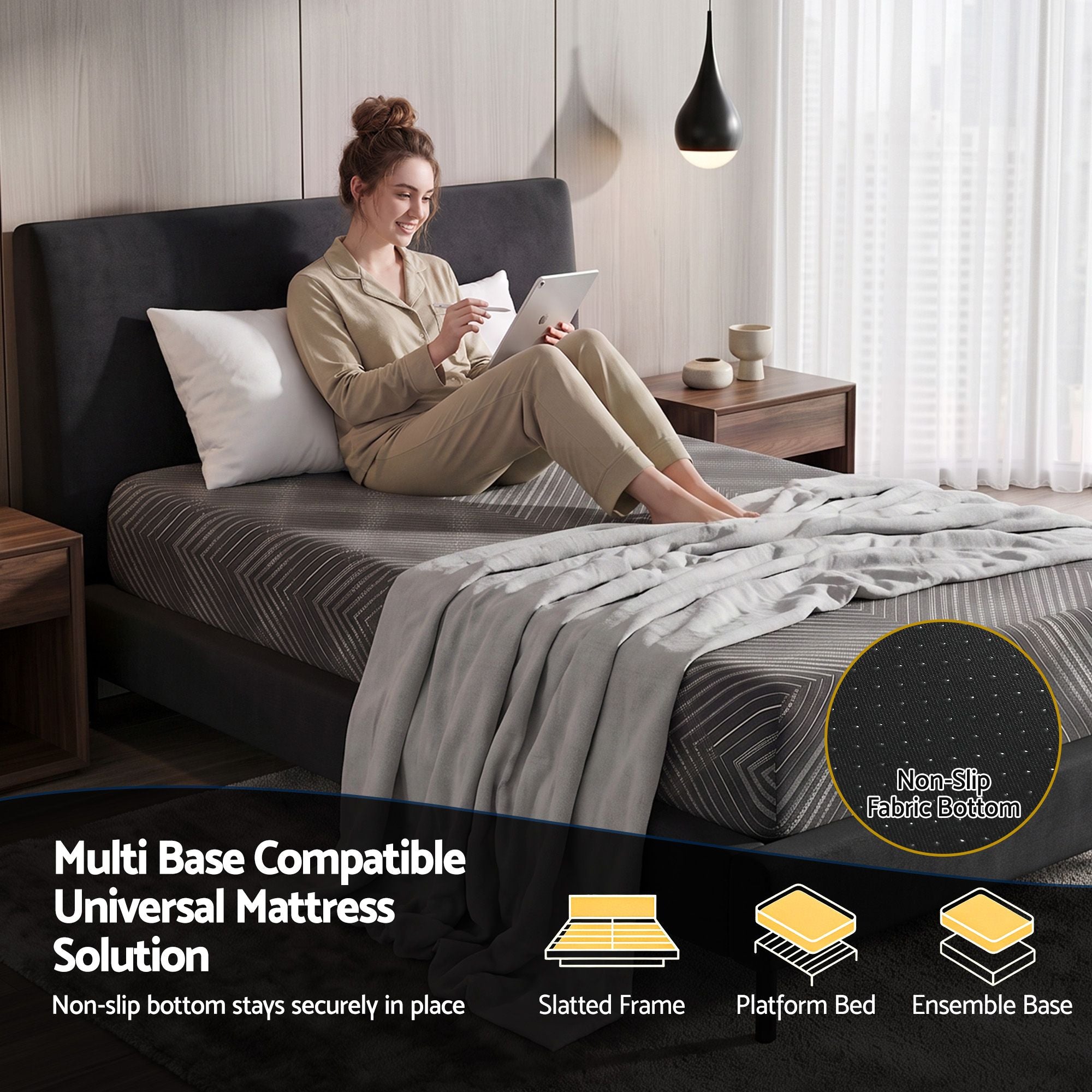 Giselle 25cm Single Memory Foam Mattress Gel Infused Foam Removable Cover