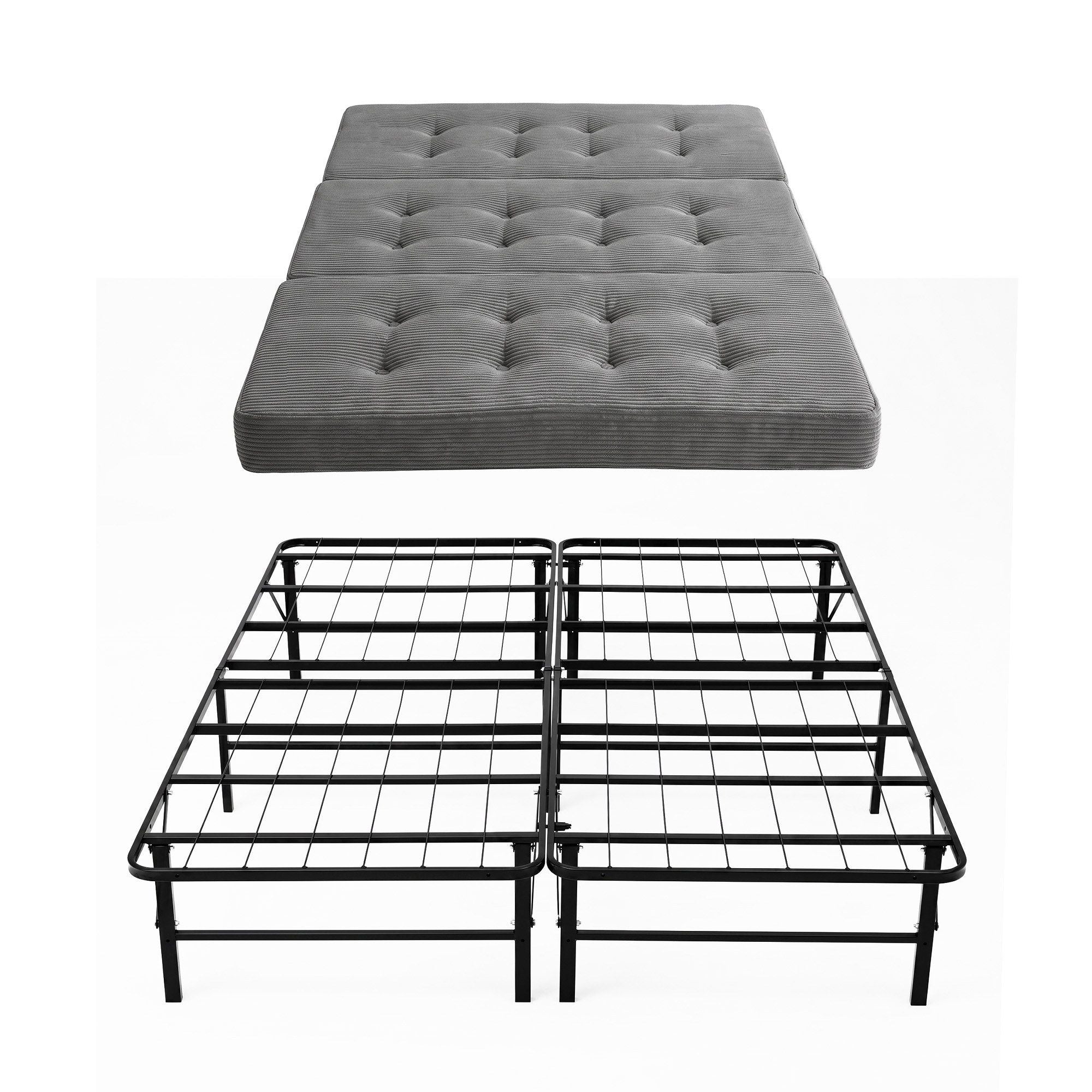 Giselle Double Folding Bed with Mattress Metal Frame Guest Bed 15cm Foam Foldable