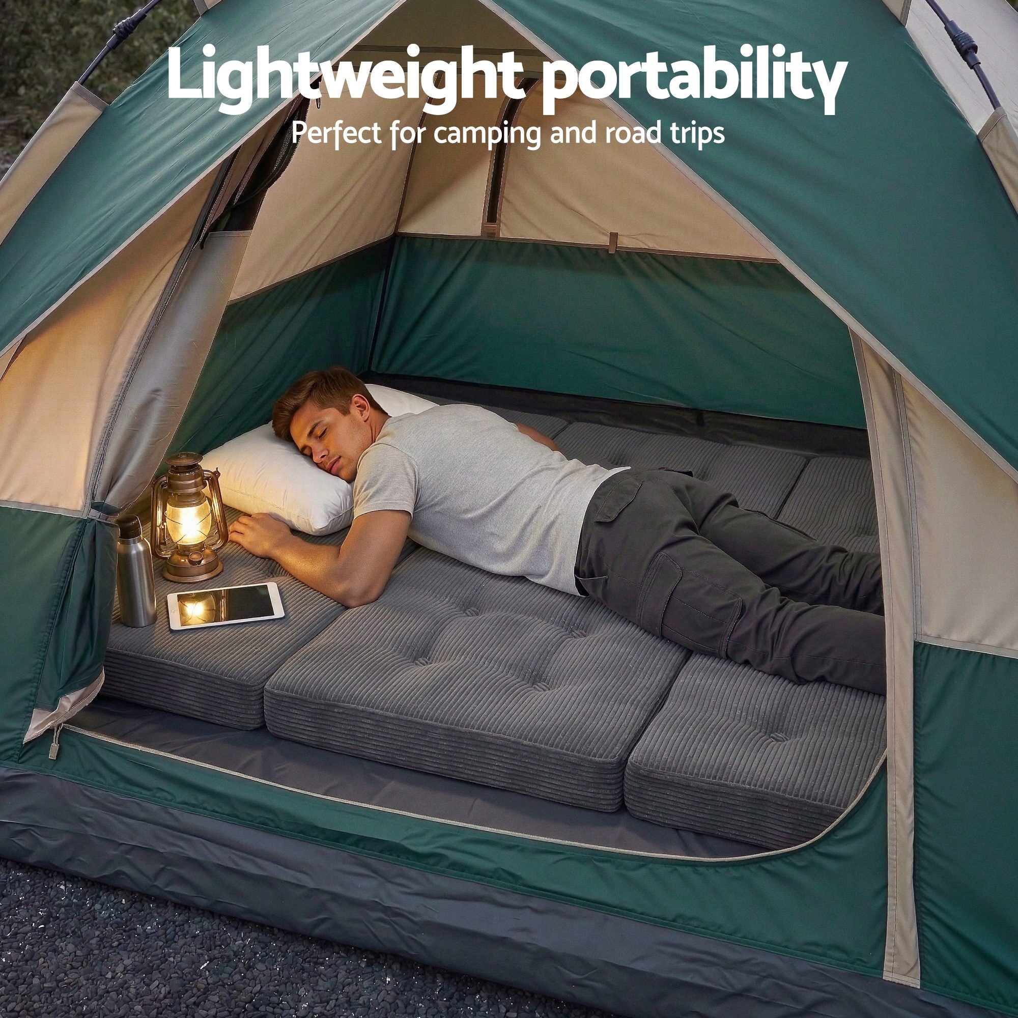 Giselle Double Folding Mattress 15cm Foldable Foam Portable Guest Sofa Bed Camping Mat