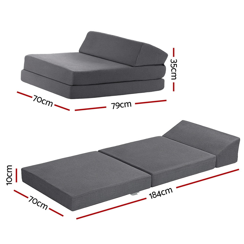 Giselle Trifold Sofa Bed Mattress Grey