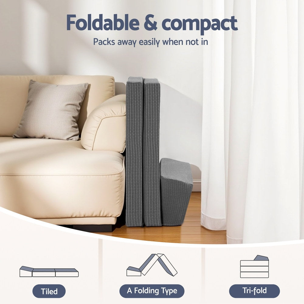 Giselle Trifold Sofa Bed Mattress Grey
