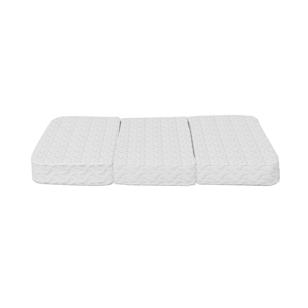 Giselle Bedding Cot Mattress Foldable Foam Cool Gel White