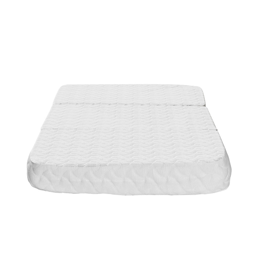 Giselle Bedding Cot Mattress Foldable Foam Cool Gel White
