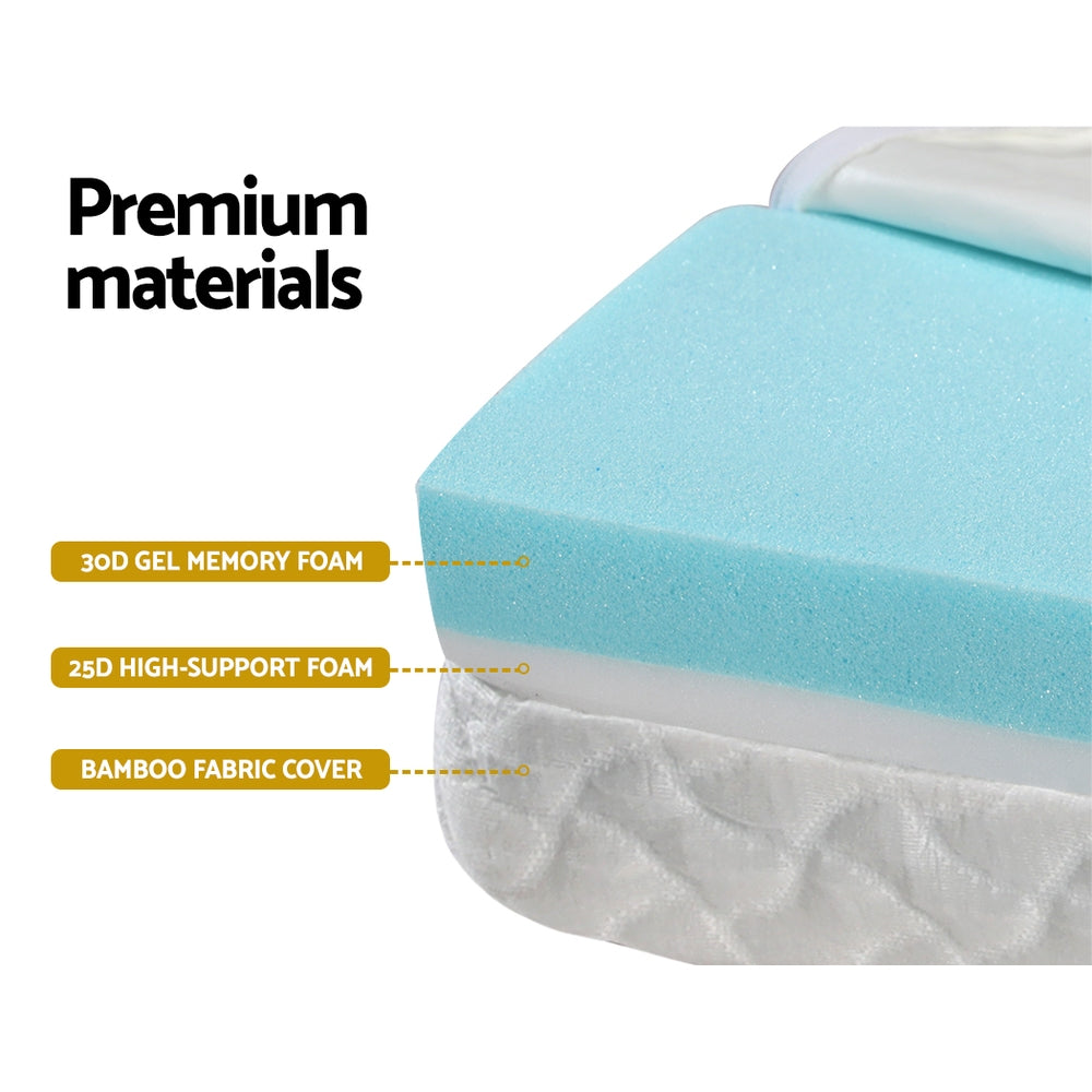 Giselle Bedding Cot Mattress Foldable Foam Cool Gel White