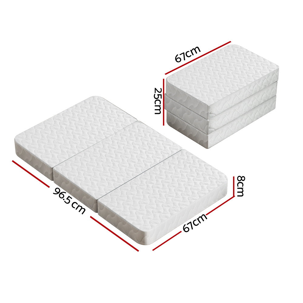 Giselle Baby Foldable Foam Cot Mattress White