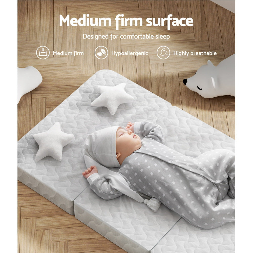 Giselle Baby Foldable Foam Cot Mattress White