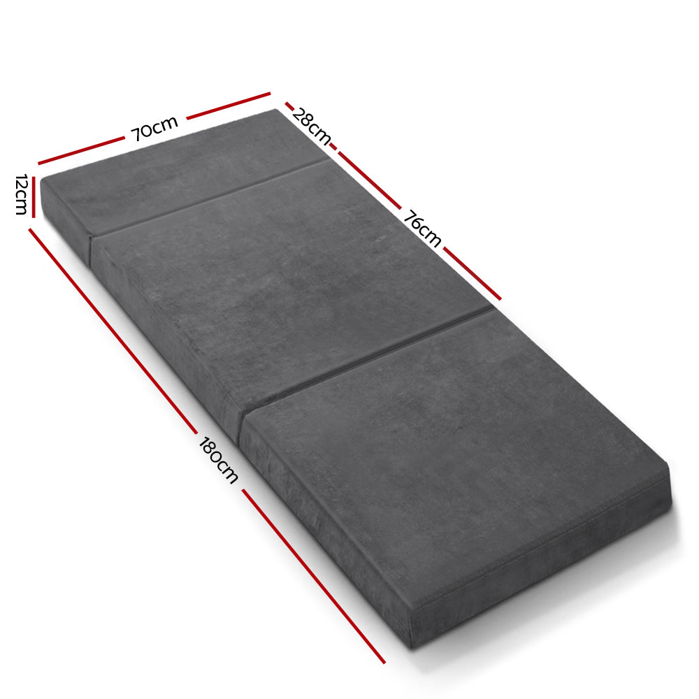Giselle Single Foldable Foam Mattress Grey