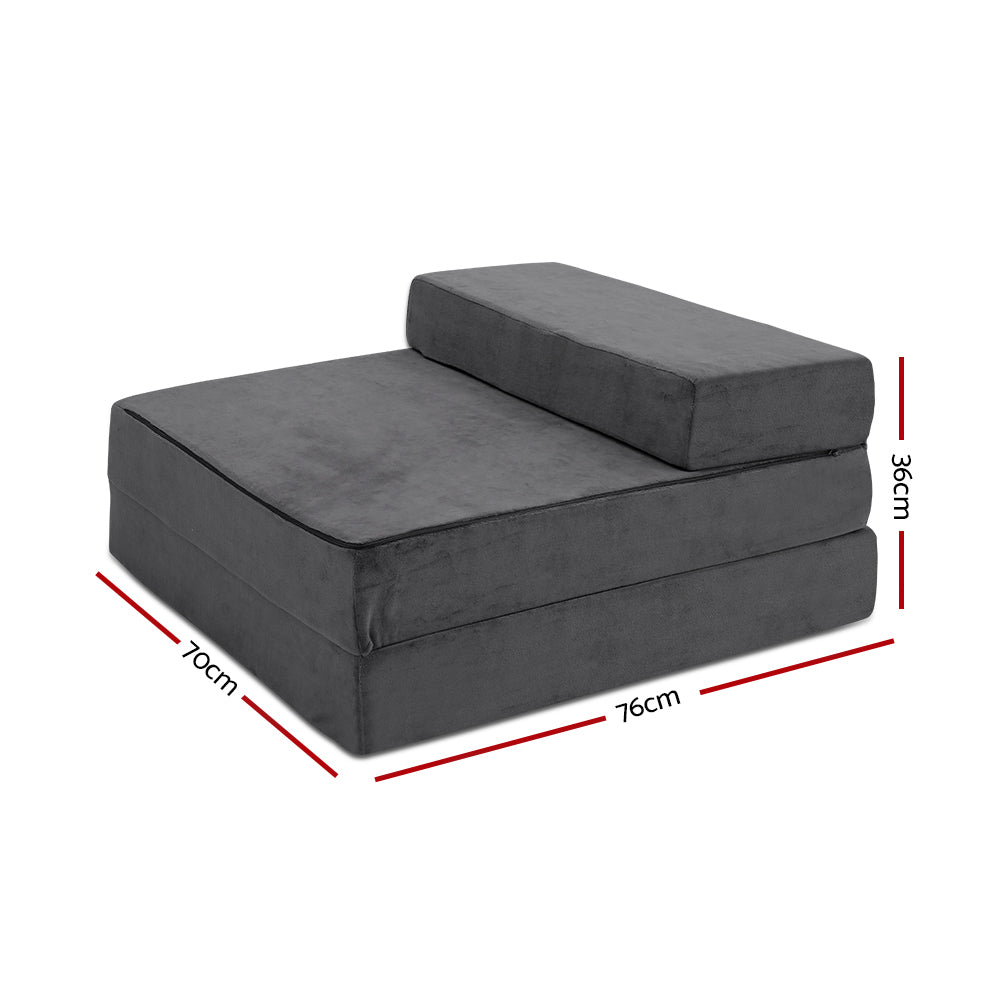 Giselle Single Foldable Foam Mattress Grey