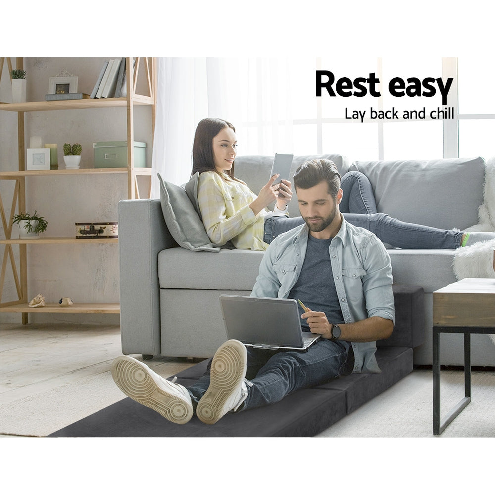 Giselle Single Foldable Foam Mattress Grey