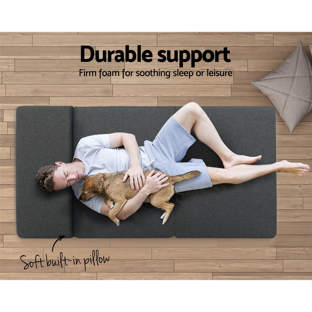 Giselle Bedding Foldable Foam Mattress Floor Mat Dark Grey