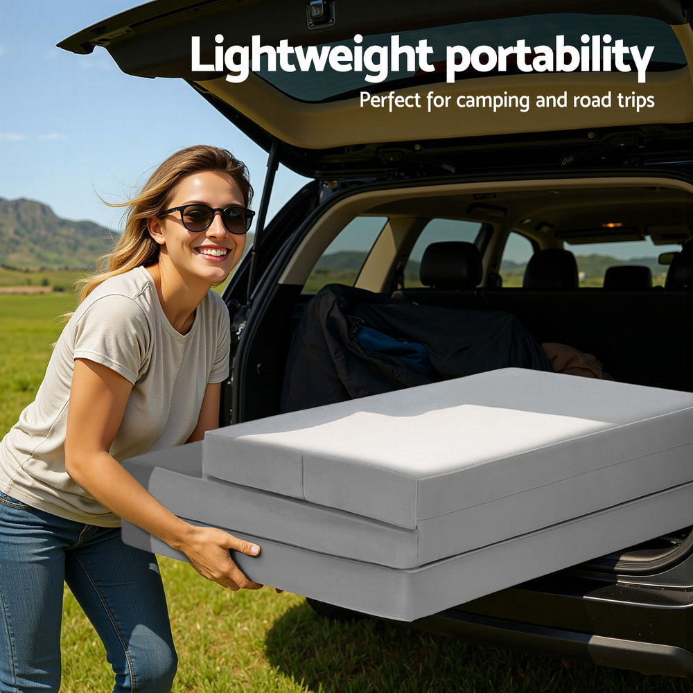 Giselle 4-Fold Foldable Mattress Sofa Bed Grey