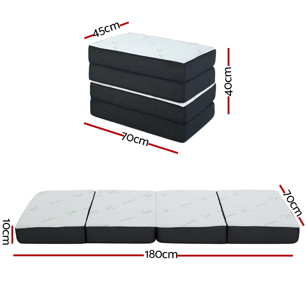 Giselle Bedding Foldable Foam Sofa Bed Bamboo White/Grey