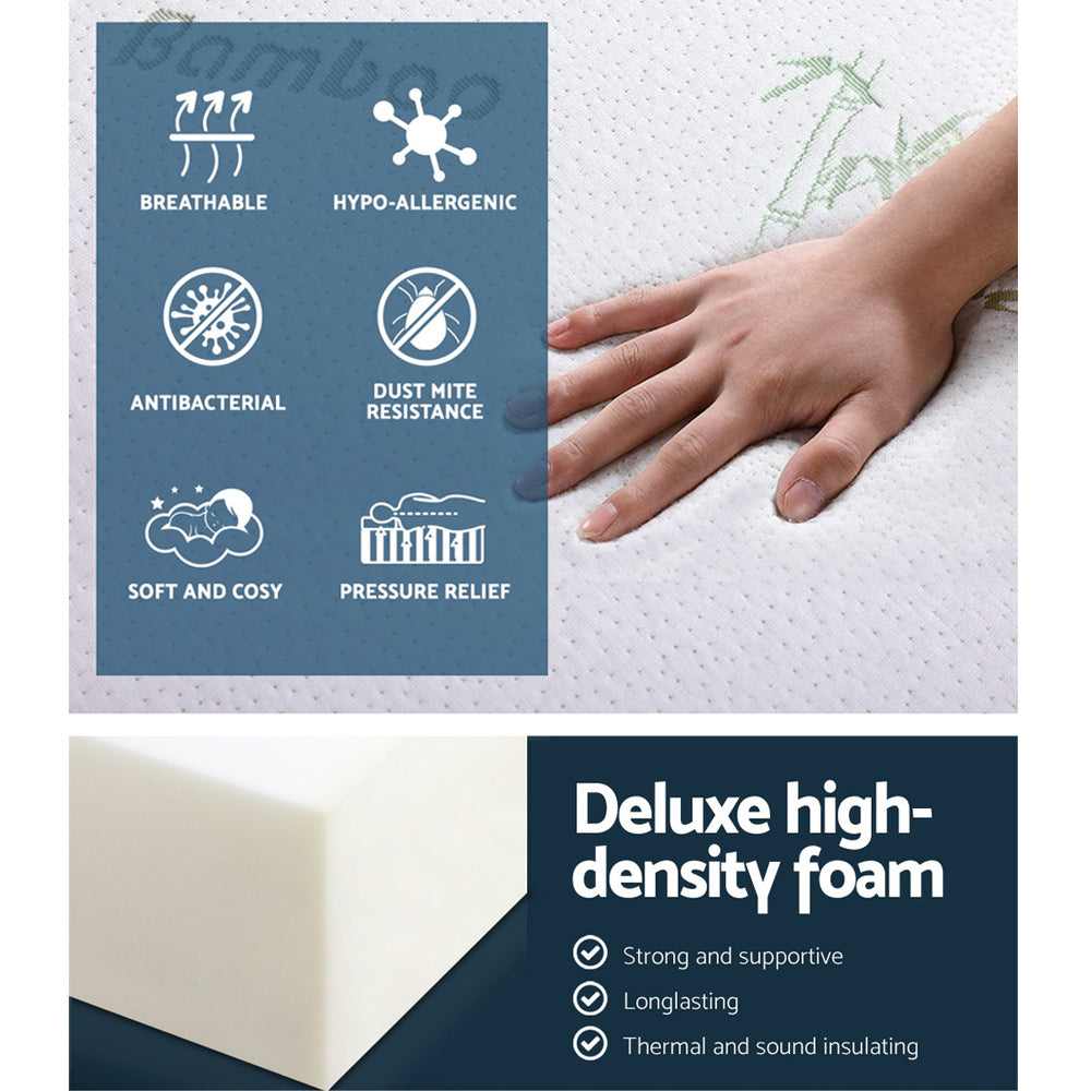 Giselle Bedding Foldable Foam Sofa Bed Bamboo White/Grey