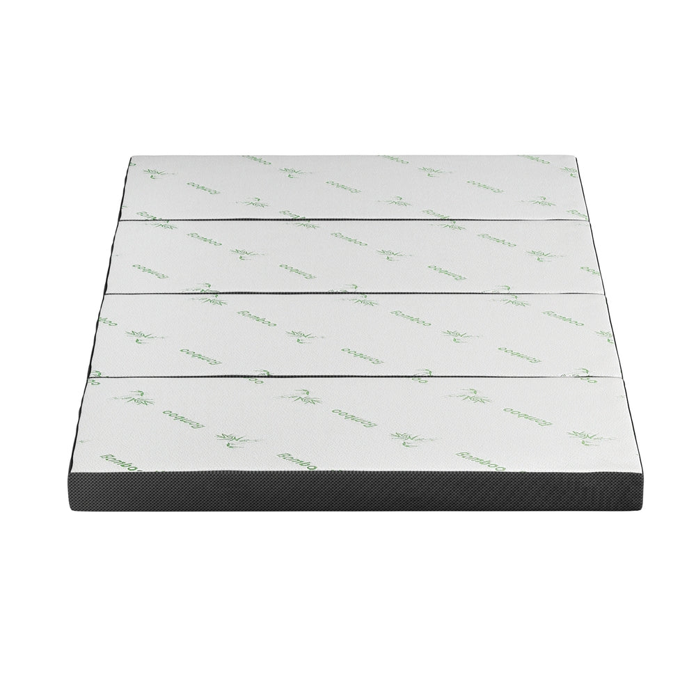 Giselle Double Foldable Foam Mattress Bamboo White/Grey