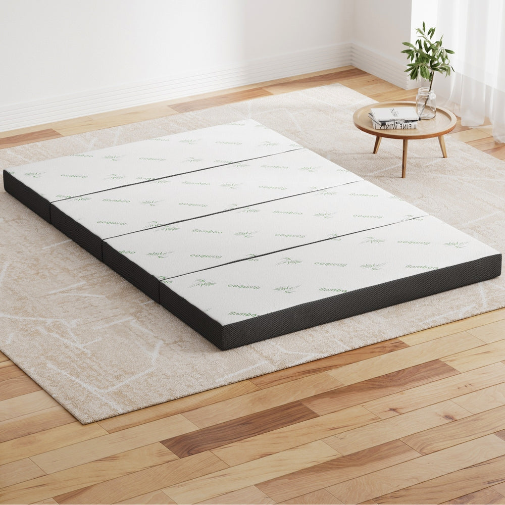 Giselle Double Foldable Foam Mattress Bamboo White/Grey