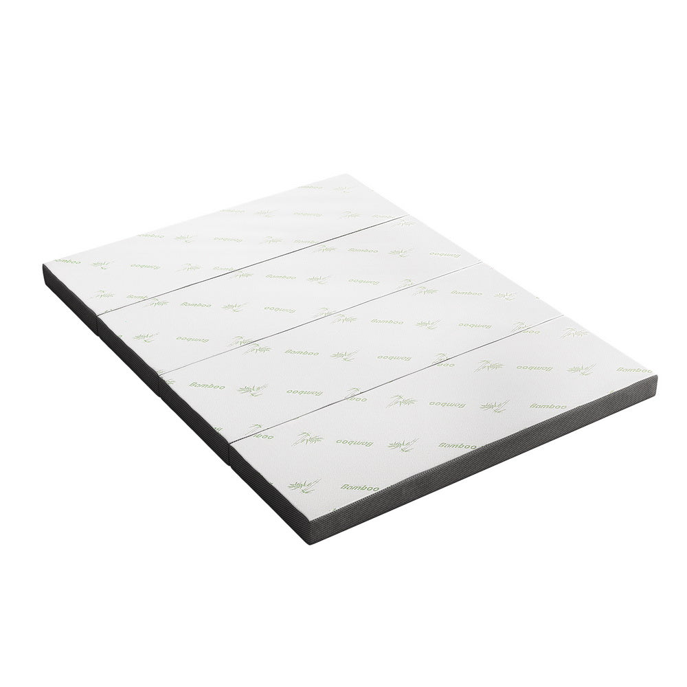 Giselle Queen Foldable Mattress Bamboo Foam White/Grey