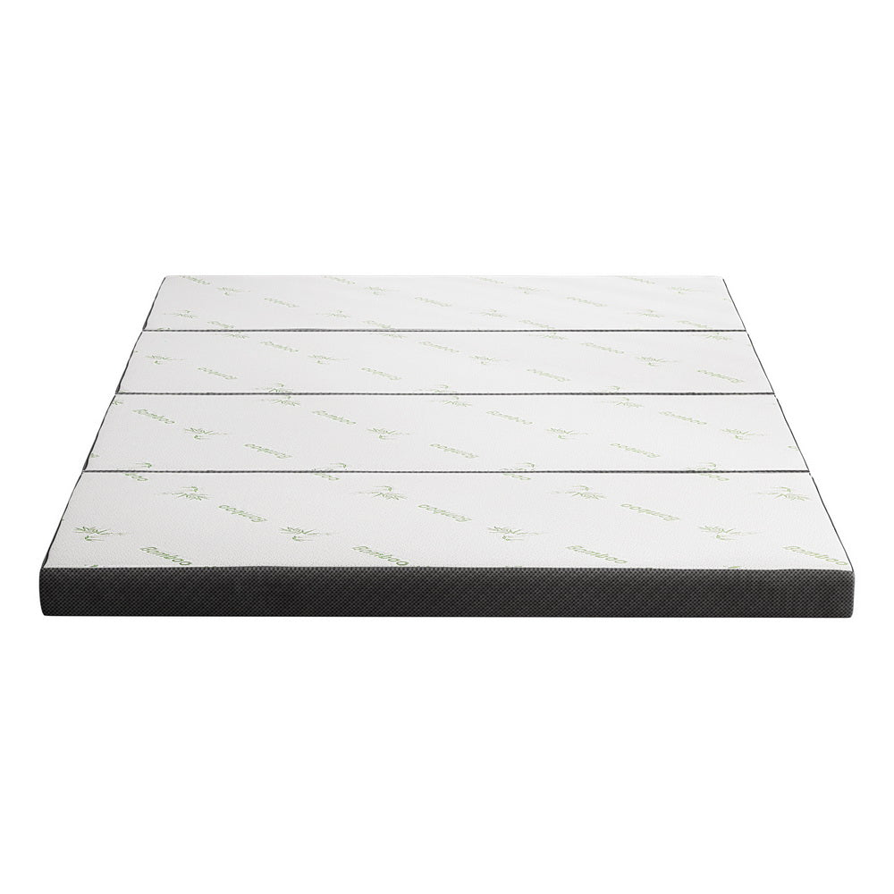 Giselle Queen Foldable Mattress Bamboo Foam White/Grey
