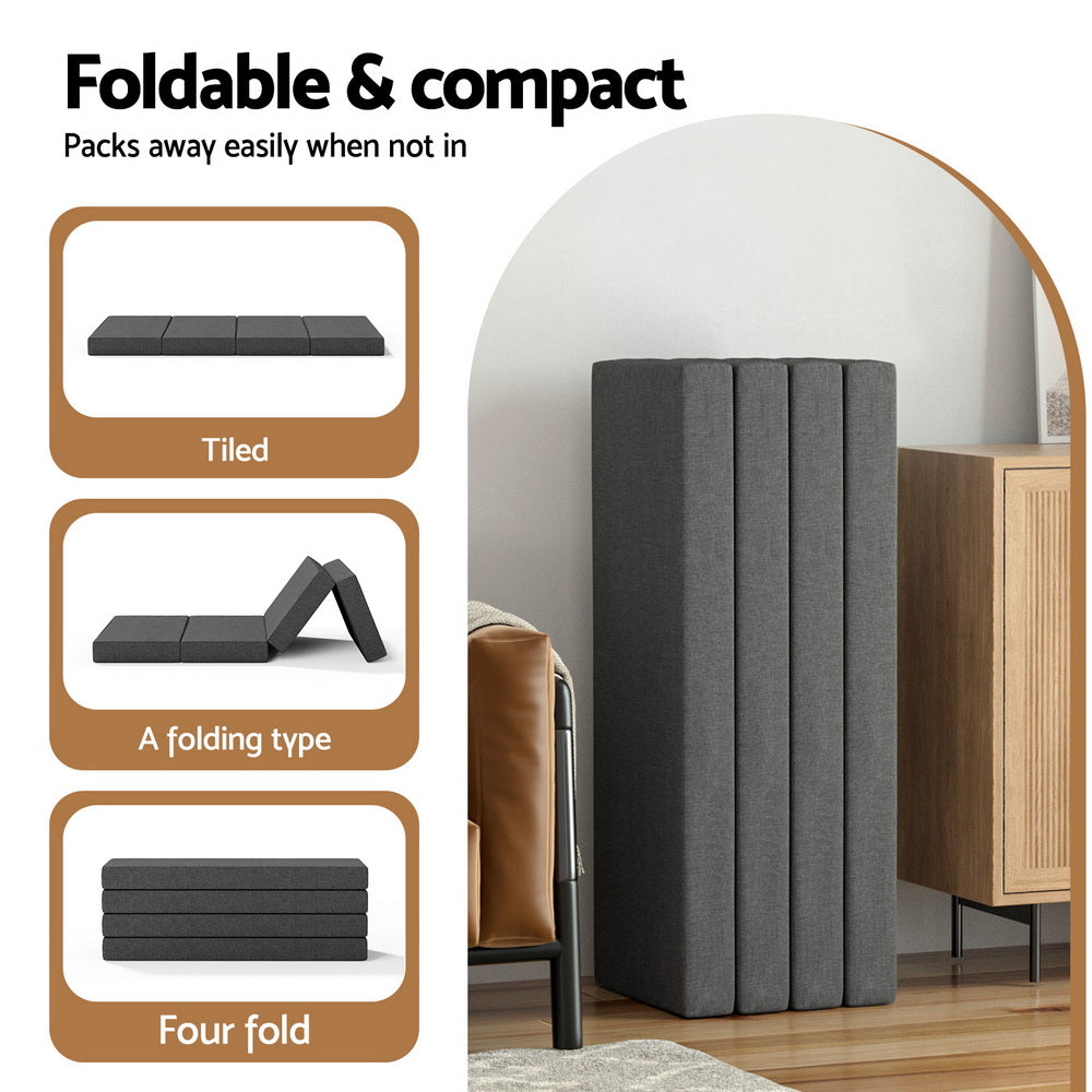 Giselle Double Foldable Foam Mattress Portable Grey