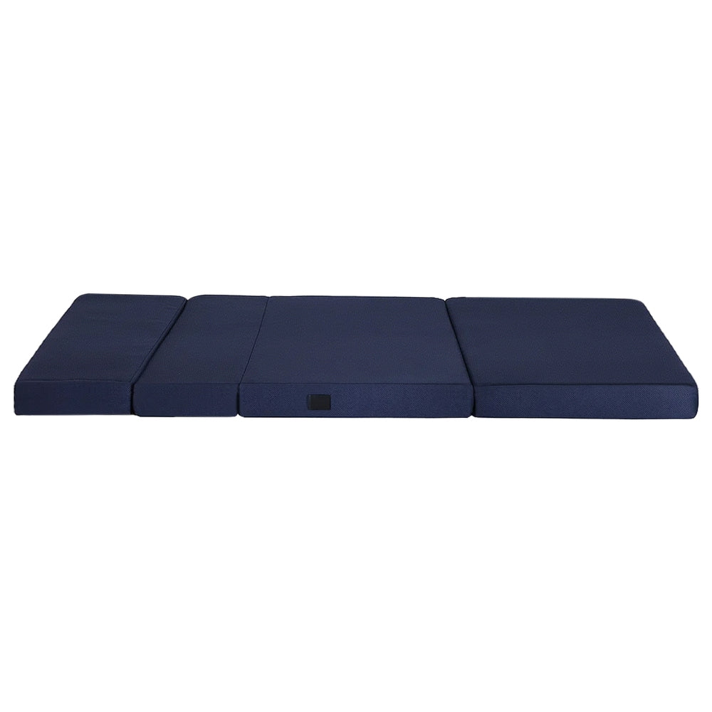 Giselle Double Foldable Mattress Foam Portable Floor Mat Blue