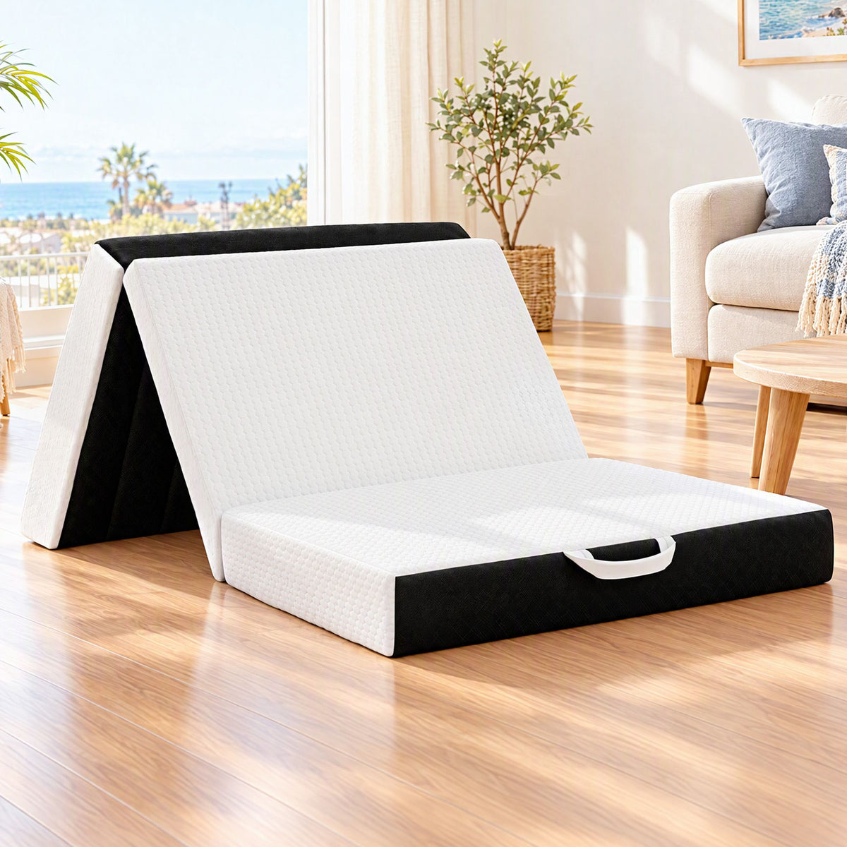 Giselle Folding Mattress Single 15cm Foldable Trifold Tencel Floor Guest Bed Mat