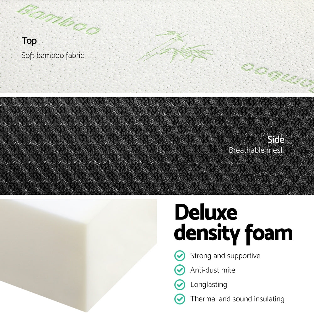 Giselle Double Foldable Mattress Bamboo Foam White/Grey