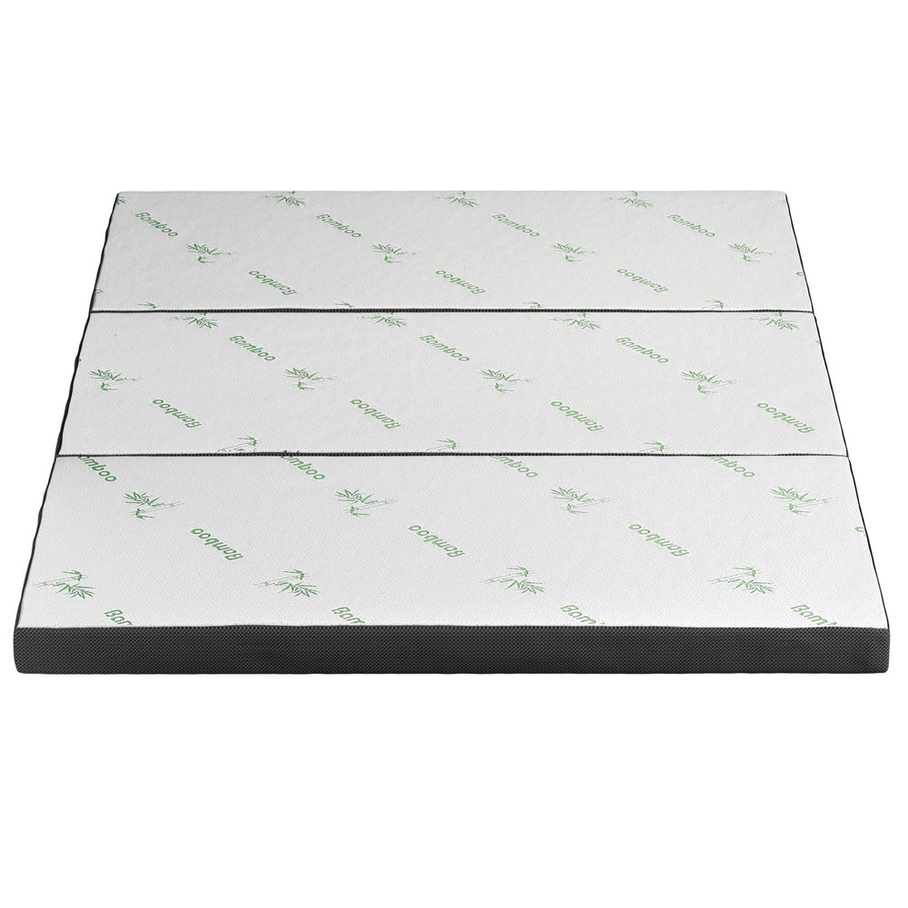 Giselle Queen Foldable Foam Mattress Bamboo White/Grey