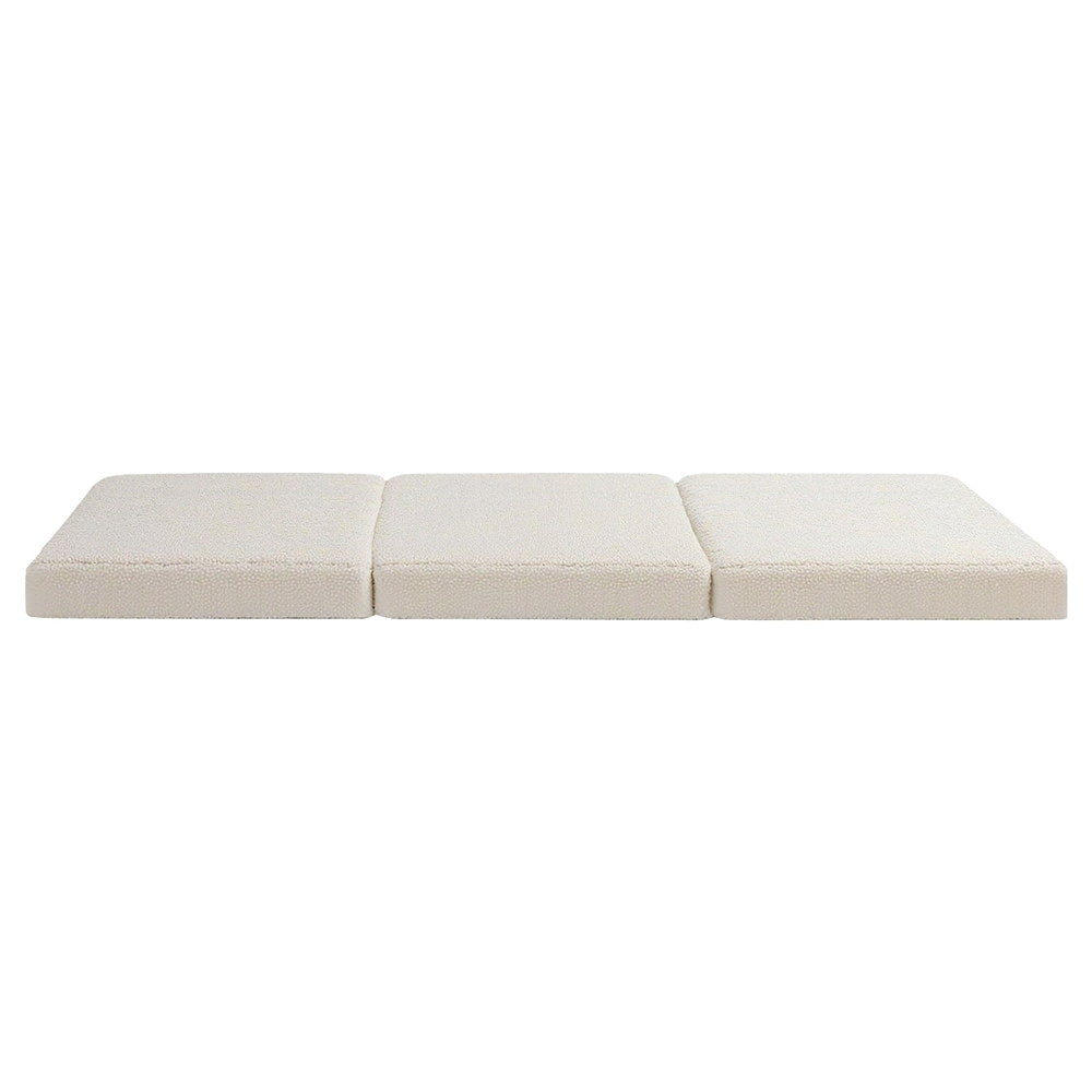 Giselle Bedding Foldable Mattress 3-Fold Foam Sherpa Fleece White