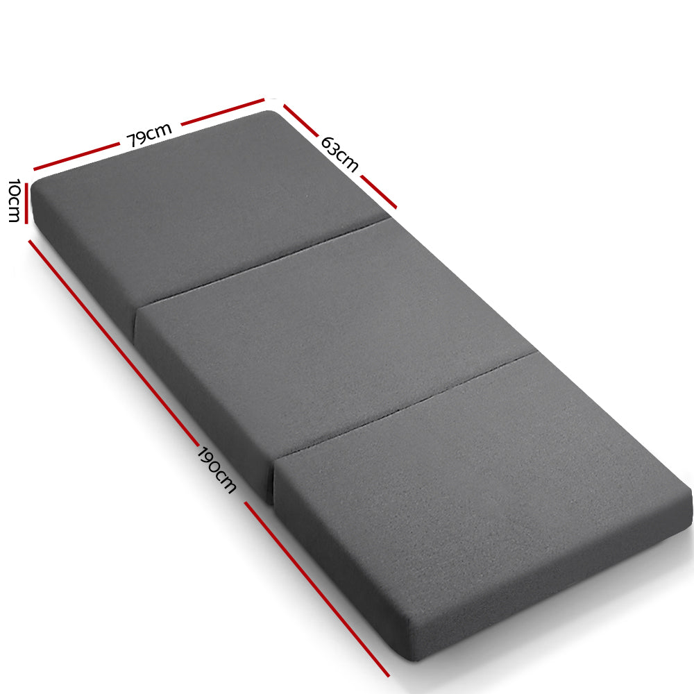 Giselle Single Foldable Foam Mattress Dark Grey