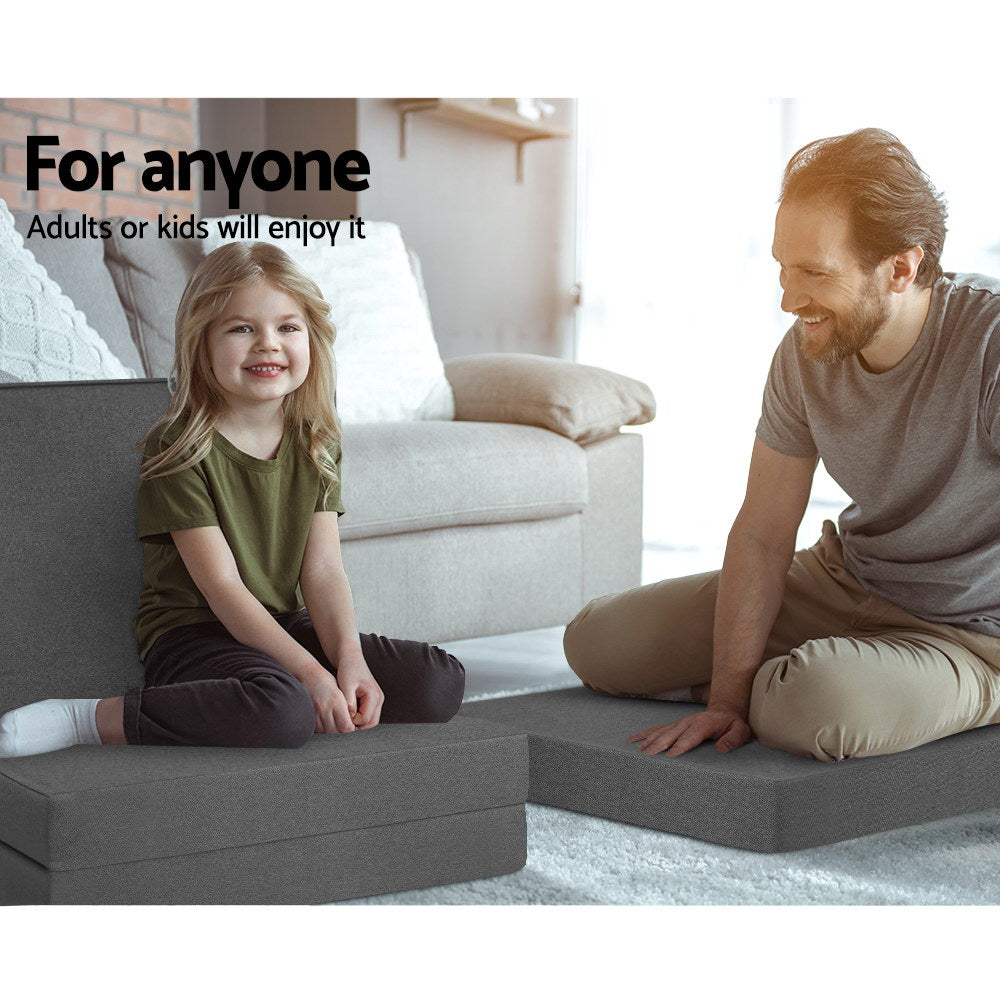 Giselle Single Foldable Foam Mattress Dark Grey