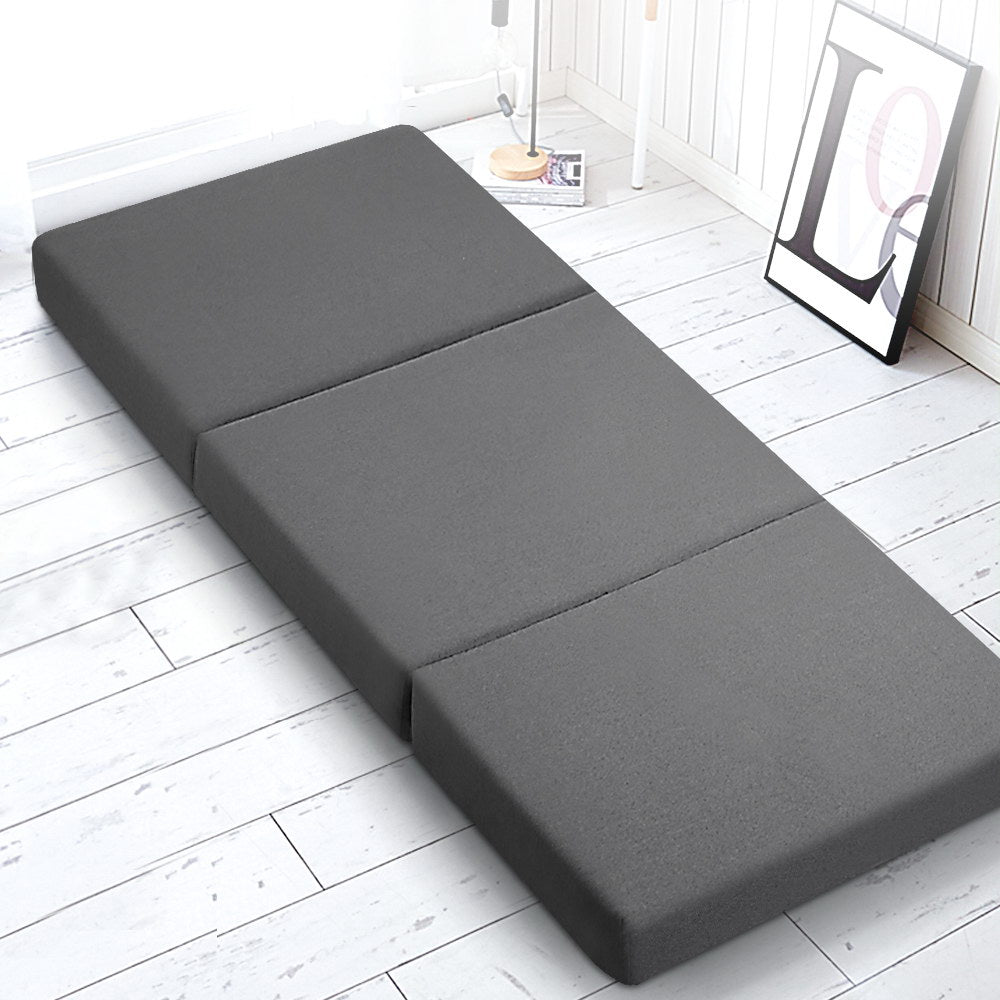 Giselle Single Foldable Foam Mattress Dark Grey