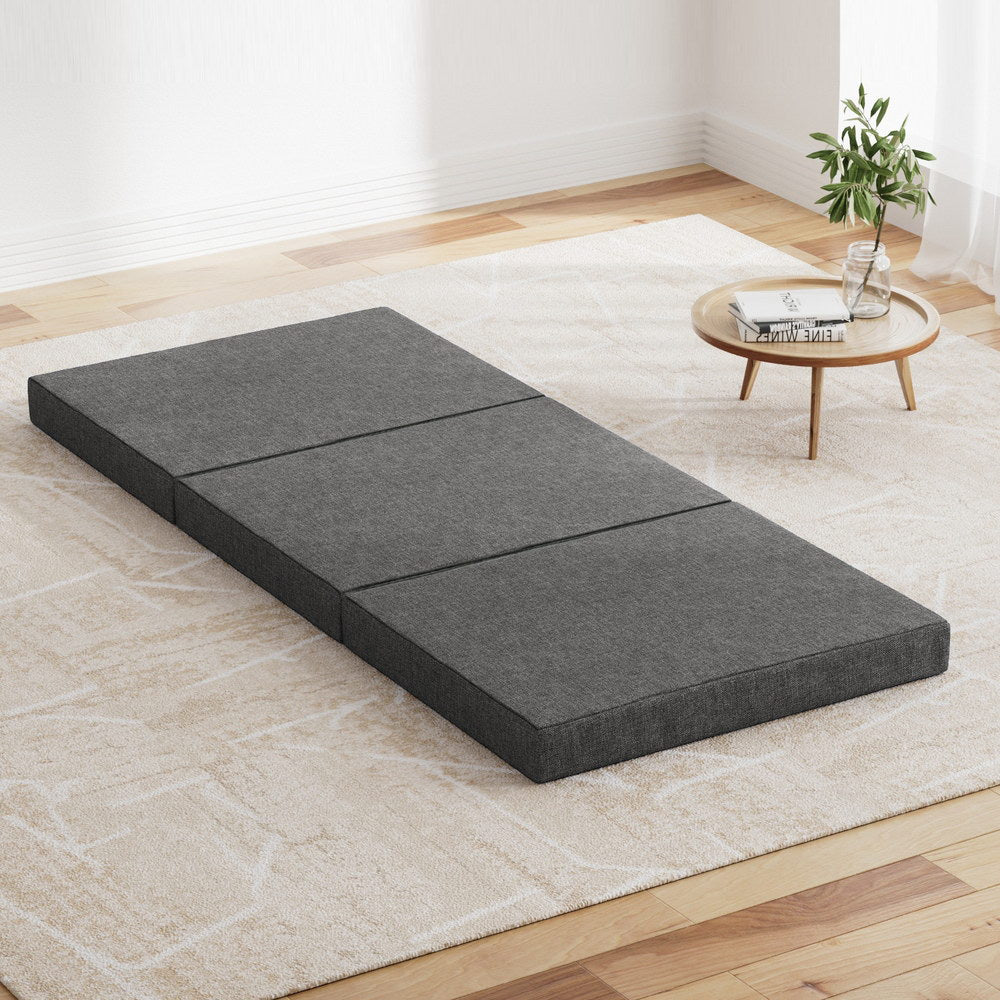 Giselle Single Foldable Foam Mattress Dark Grey