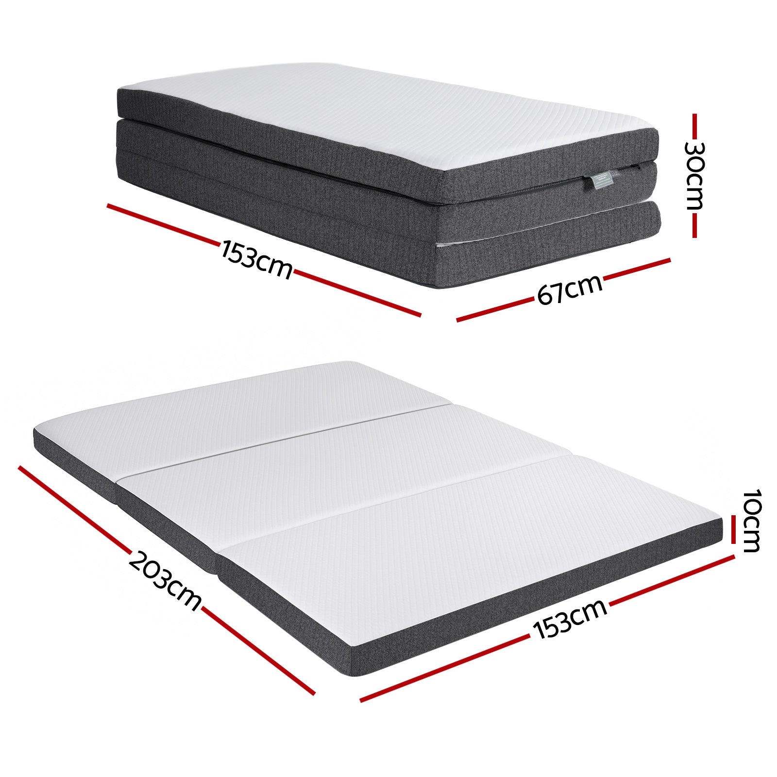 Giselle Queen Foldable Mattress Sofa Bed Tri-Fold Memory Foam Tencel