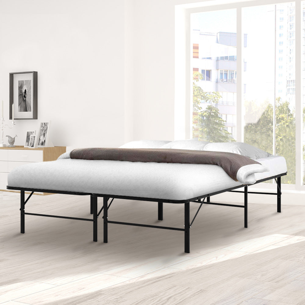 Duoclev Double Folding Metal Bed Frame Black