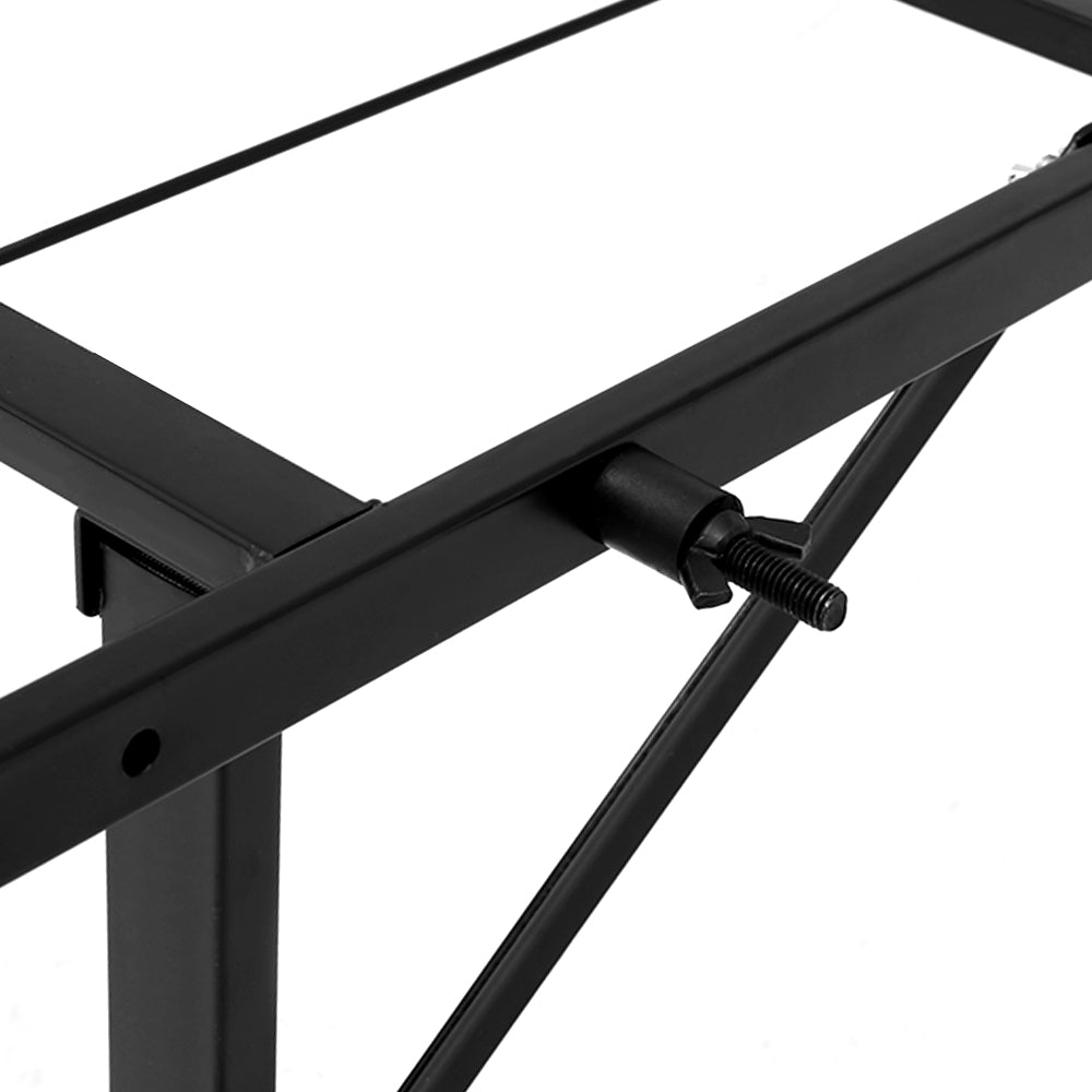 Duoclev King Single Folding Bed Frame Metal Base Black