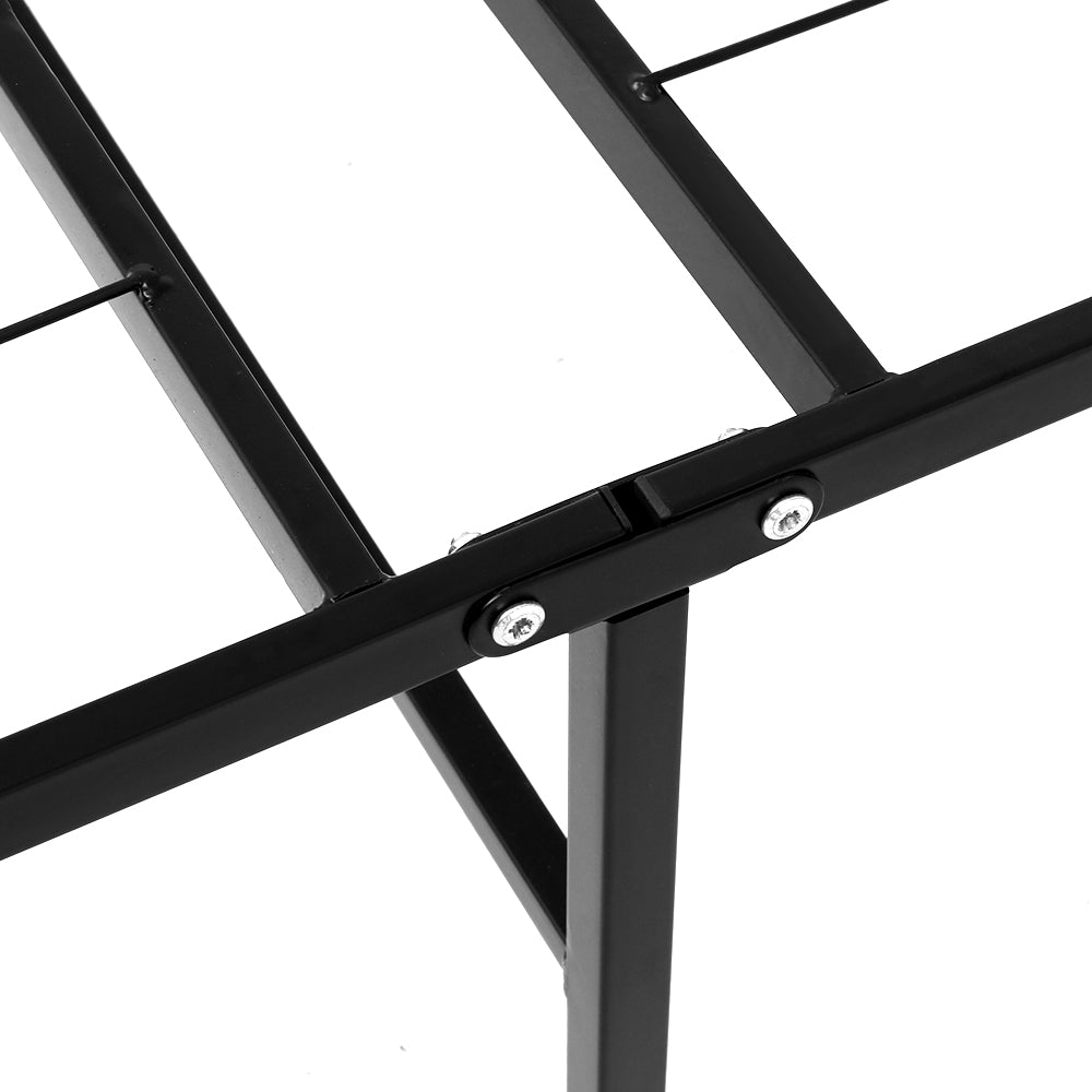 Duoclev King Single Folding Bed Frame Metal Base Black