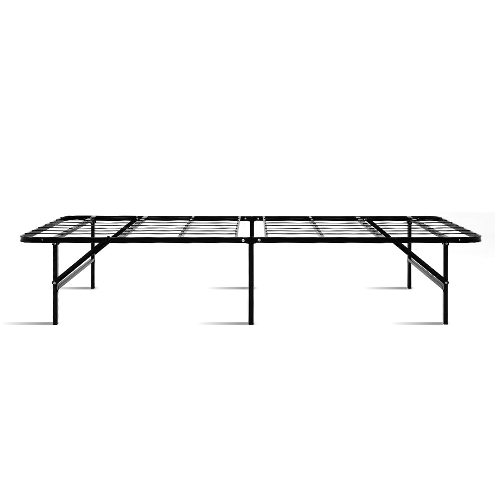 Duoclev Single Folding Bed Frame Metal Base Black