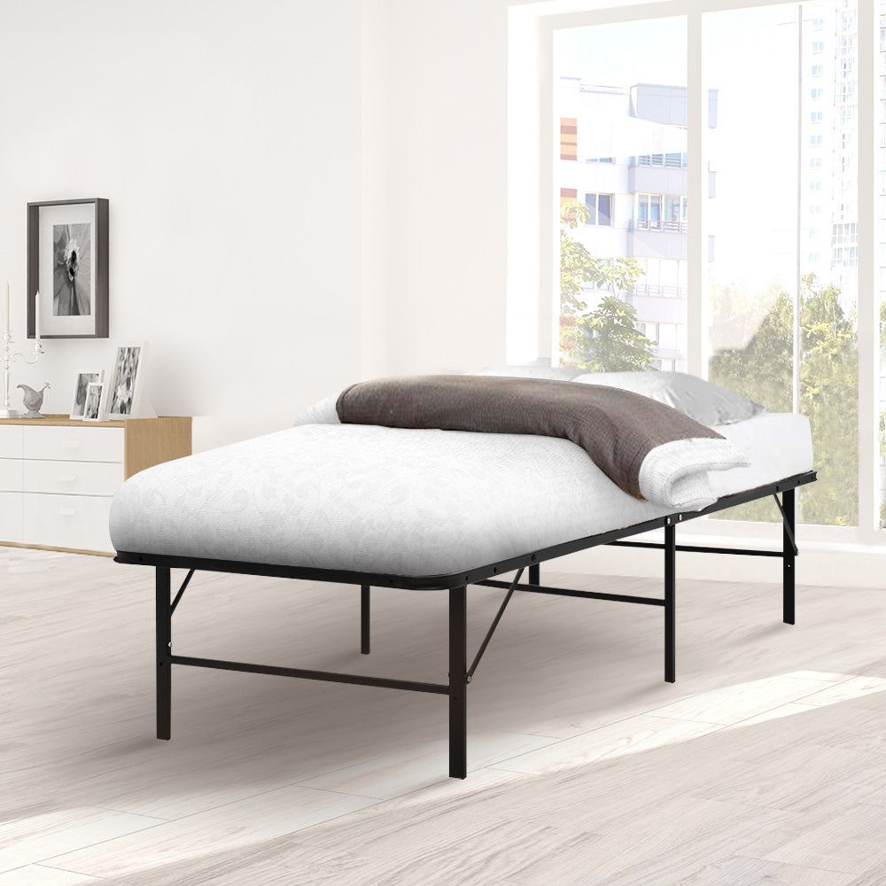 Duoclev Single Folding Bed Frame Metal Base Black