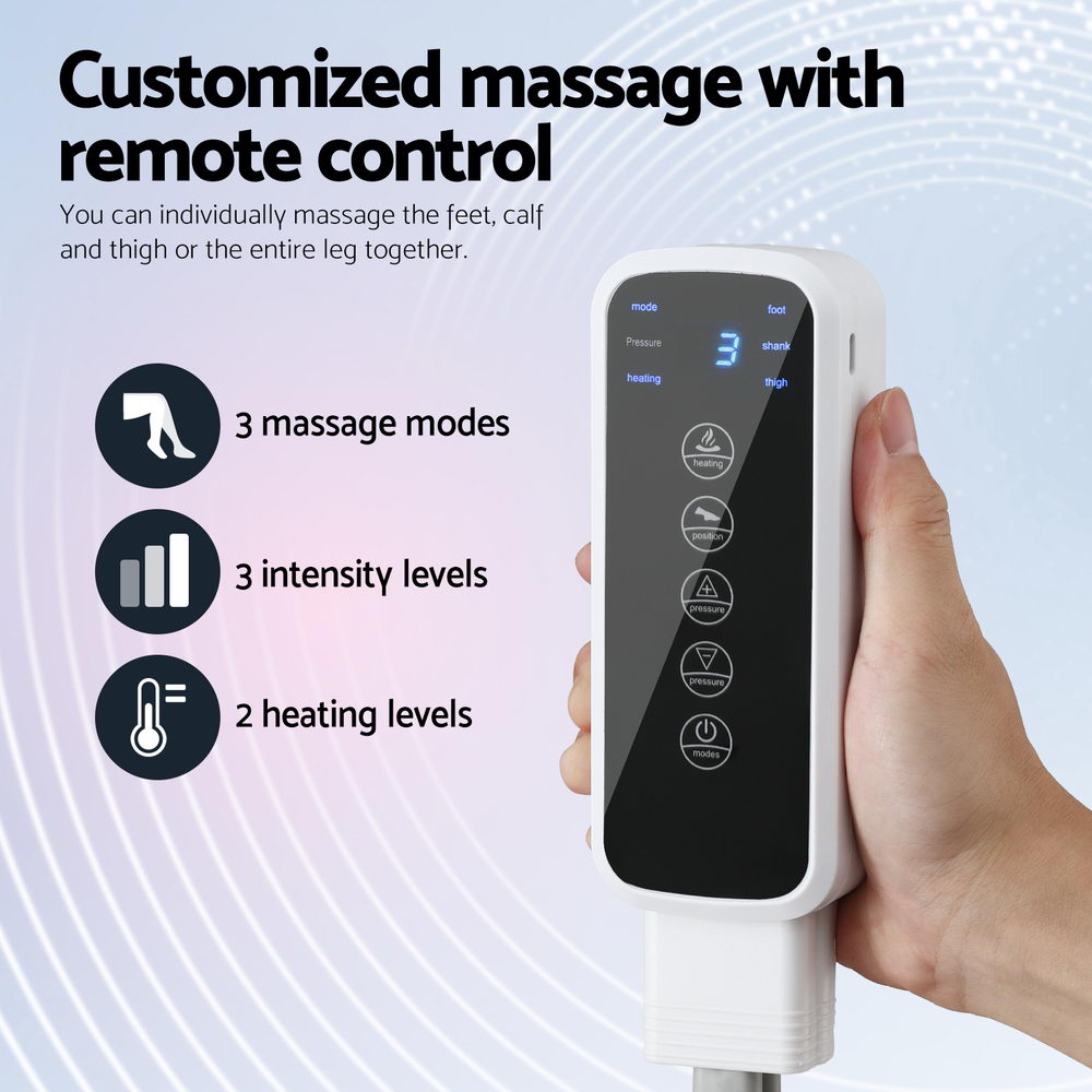 Livemor Leg and Knee Massager Air Compression Heating Grey