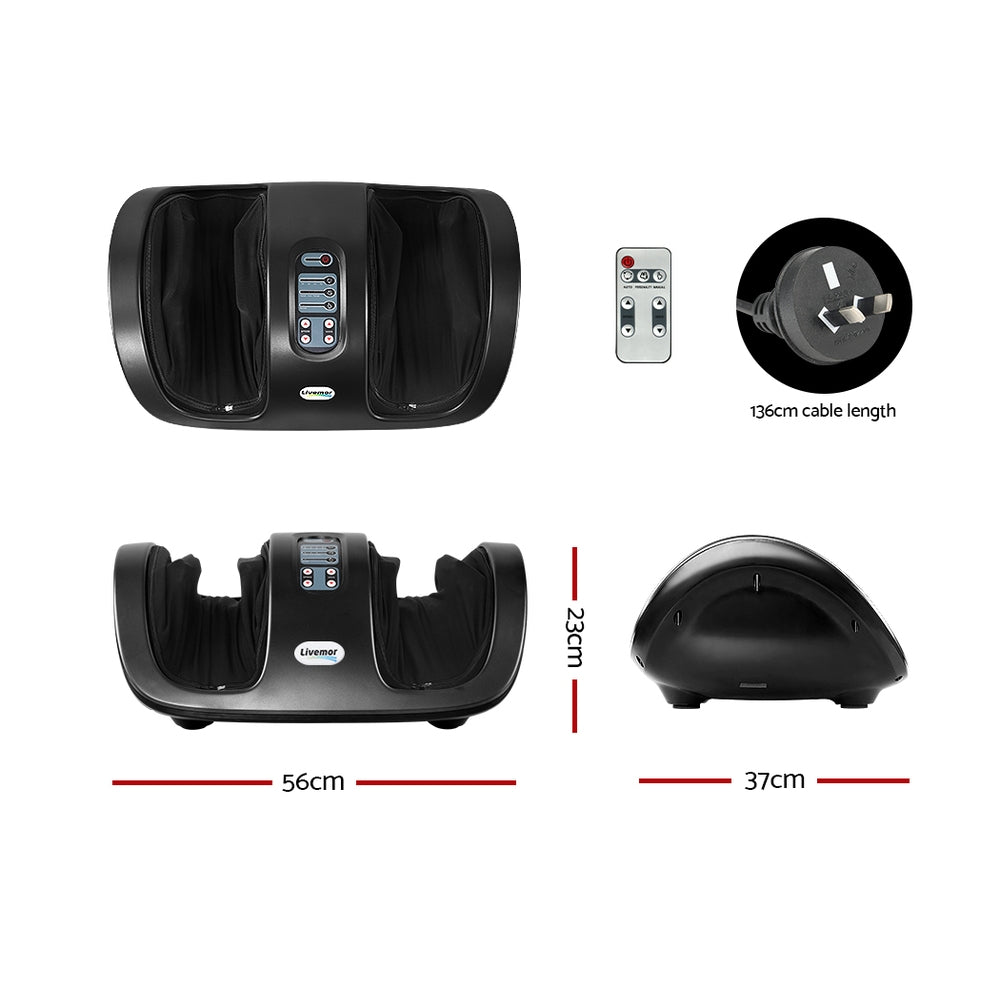 Livemor Shiatsu Electric Foot Massager with Roller, Black