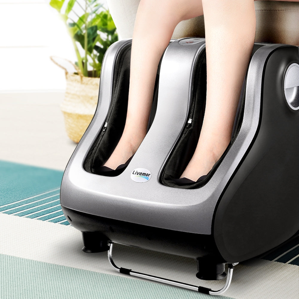 Livemor Foot and Calf Massager Shiatsu Electric Silver