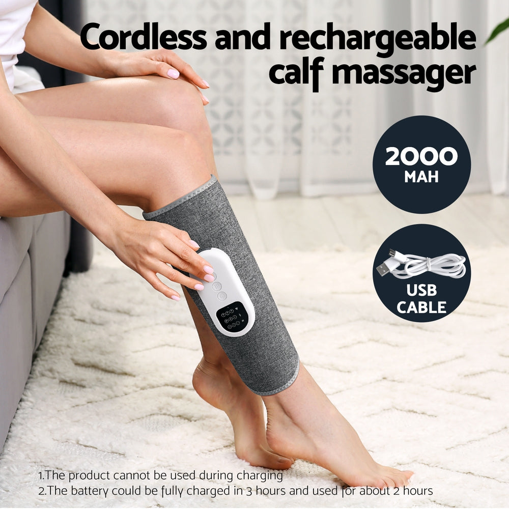 Livemor Calf Massager Heated Air Compression Cordless Grey