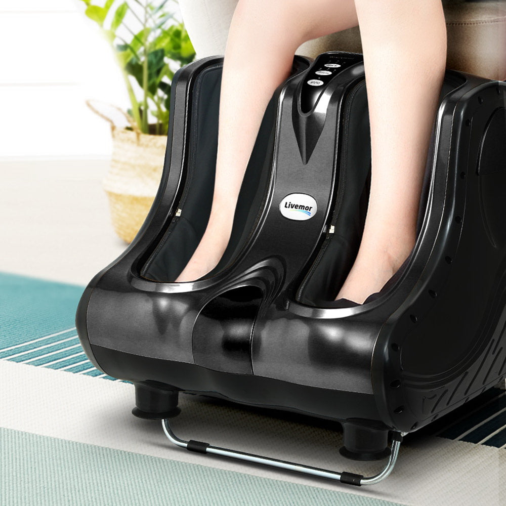 Livemor Foot and Calf Massager Electric Kneading Black
