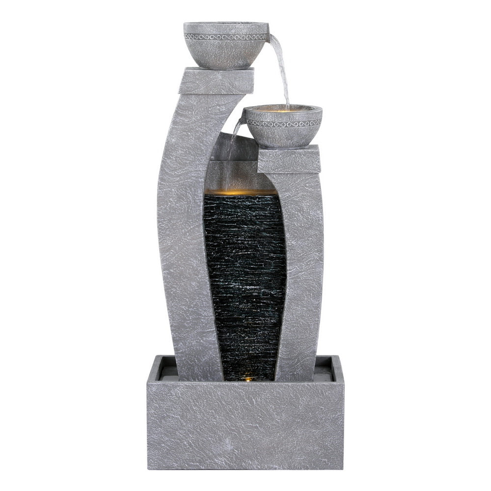 Gardeon 3-Tier Solar Fountain Water Feature Indoor Outdoor Grey