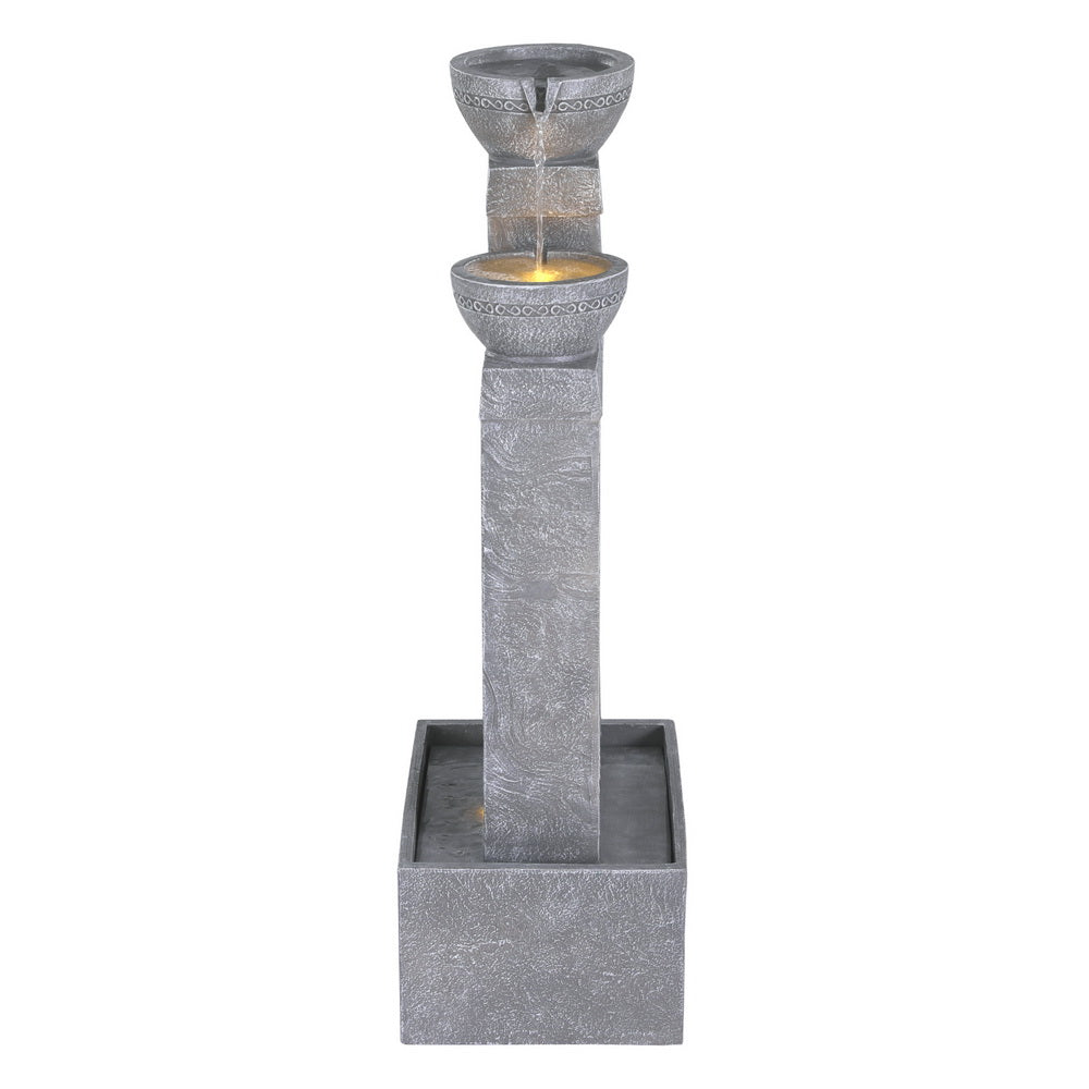 Gardeon 3-Tier Solar Fountain Water Feature Indoor Outdoor Grey