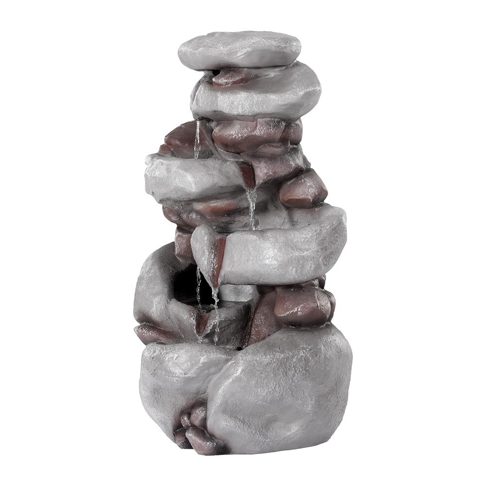 Gardeon 4-Tier Solar Water Fountain Indoor Outdoor Brown