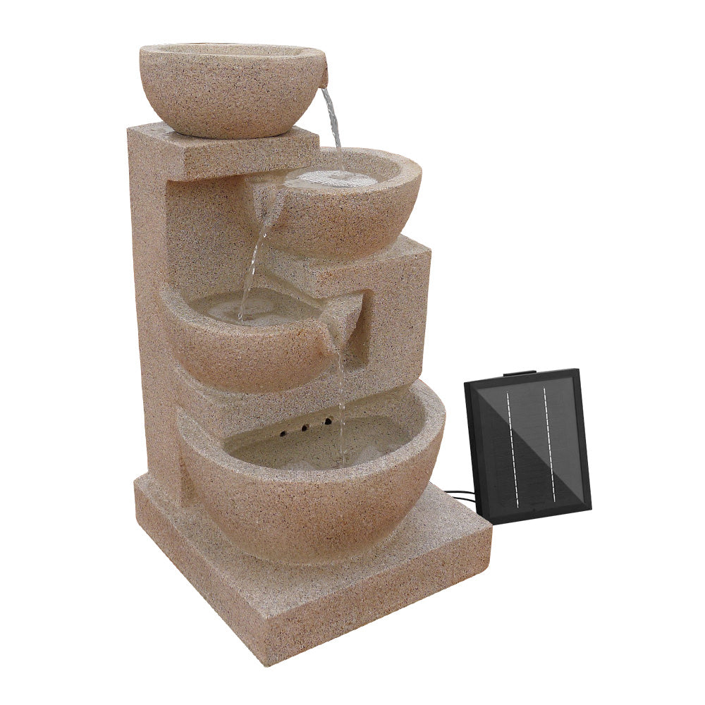 Gardeon 72CM Solar Water Fountain 4-Tier Bowl LED Sand